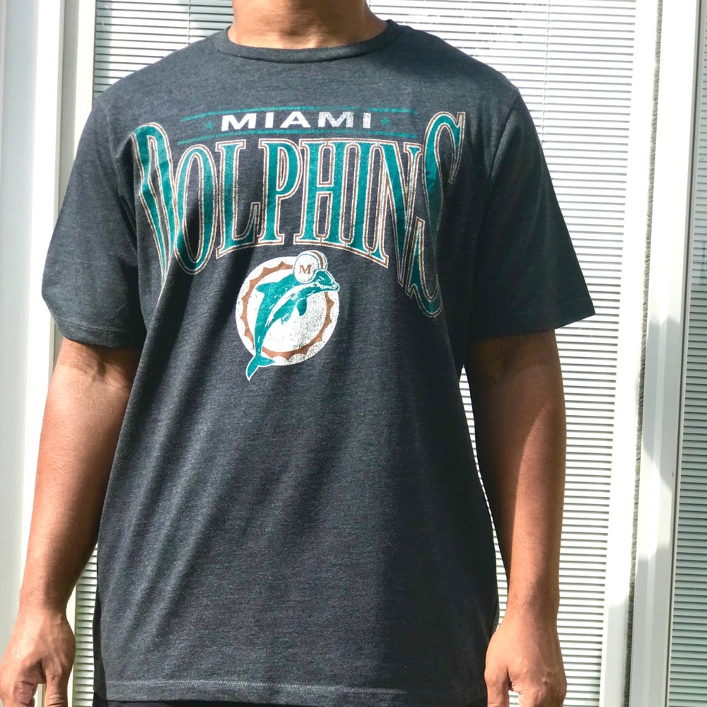 Retro Sport NFL Miami Dolphins Grey T shirt